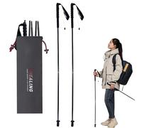 Bastoncini da trekking pieghevoli a 5 sezioni, leggeri e resistenti 1 paio, fibra di carbonio T800 ad alta resistenza, impugnatura dritta, adatti per escursioni, trekking e alpinismo (110 cm)