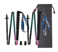 Bastoncini da Trekking Pieghevoli in Fibra di Carbonio Ultraleggeri - Set da 2 con Manico Antiumidità e Custodia - Ideali per Escursionismo, Montagna e Cammino (Colore-E, 110 cm)