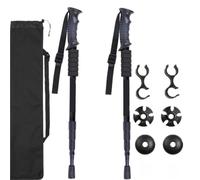 Bastoncini da trekking telescopici in alluminio, confezione da 2, bastoncini da nordic walking regolabili for escursionismo e fitness all'aperto(Black)