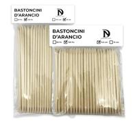 Bastoncini d'arancio,100pz 15cm + 100pz 11,5cm Bastoncini di arancio, Bastoncini di Legno Arancio per Unghie, in legno, Remover; Spingicuticole, Pulisce tutta la zona della cuticola, Unghie, Cuticola