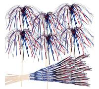 Bastoncini decorativi per cupcake, 50 pezzi fuochi d'artificio per feste, decorativi per grigliate a casa