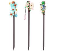 Bastoncini di capelli cinesi, perni per capelli di fiori 3pcs 7in bastoncini cinesi di legno per le donne squisite fai -da -te per panini cheongsam accessori nuziali