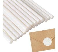 Bastoncini di Ceralacca per Pistola a Colla, 20 Pezzi Stick Ceralacca 7 mm per Bricolage, Timbri, Lettere, Buste, Biglietti, Inviti, Feste (Bianco Perla)