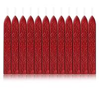 Bastoncini di ceralacca rossa,Mogokoyo 12 pezzi Totem Fuoco Manoscritto Bastoncini di sigillo di cera con stoppini per timbro con sigillo di cera