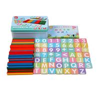 Bastoncini di conteggio, carte e bastoncini di conteggio,Giochi di numeri manipolatori di matematica magnetica - Bastoncini di intelligenza in legno, carte digitali e aste di conteggio per