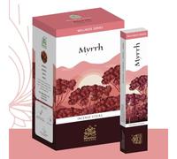 Bastoncini di incenso alla mirra Himalaya 12 x 15 g - Agarbatti alla mirra per meditazione, yoga, preghiera, profumazione per ambienti e purificazione | Set Pooja con adesivo Kajal