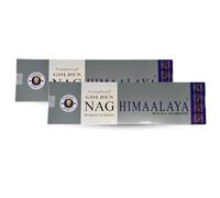 Bastoncini di incenso Golden Himaalaya by LAMARE - 200 g - 10 confezioni da 20 g (140-180 bastoncini) - Aromaterapia - Meditazione - Yoga - Confezione ecologica