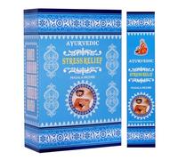 Bastoncini di incenso Masala ayurvedici antistress - 12 x 15 bastoncini di incenso arrotolati a mano con aroma calmante | Per la meditazione | Con adesivo Kajal floreale e devozionale