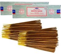Bastoncini di incenso Satya White Sage - 2 confezioni da 100 g (tra 140 e 160 bastoncini) - Aromaterapia - Meditazione - Yoga - Imballaggio ecologico