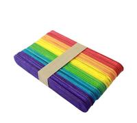 Bastoncini di legno per bricolage in balsa, Bastoncini Artigianali in Legno 11,3-15 cm x 1-1,7 Multicolor 50 pz(Colorful Large 50pcs)