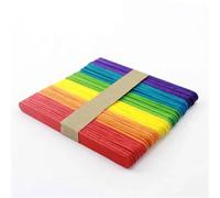 Bastoncini di legno per lavoretti manuali, Bastoncini for ghiaccioli artigianali in legno multicolore naturale misure multiple 500 pezzi(Multi-colored)