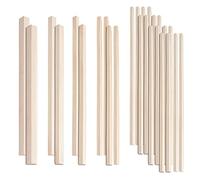 Bastoncini di legno per lavori artigianali, 14 pezzi di bastoncini di legno di noce, bastoncini rotondi grezzi da 15 cm(Triangle - 5 Size)