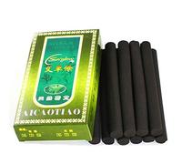 Bastoncini di moxa senza fumo, 10 pezzi scatola 12 * 120 mm rotoli di moxa senza fumo rullo bastoncino nero rullo bruciatore moxibustione agopuntura massaggio