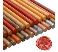 Bastoncini di Sigillo di Cera, 26 Bastoncini di Ceralacca Pistola a Colla per Inviti di Nozze, Buste di Biglietti, Posta di Lumaca, Pacchetti di Vino, Regalo di Natale (Colori Metallo)