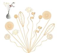 Bastoncini Diffusori in Legno di Rattan, 18 Pezzi di Diffusore di Fragranza in Rattan e Bastoncini di Ricambio in Rattan per la Casa, 6 Forme di Bastoncini in Rattan per la Fragranza Della Stanza