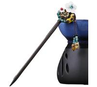 Bastoncini for capelli cinesi Bacchette for capelli retrò Fiore di magnolia smaltato Nappa Bastoncini for capelli in legno Accessori antichi fatti a mano for capelli for donne Mamma Sorella(Color:Yell