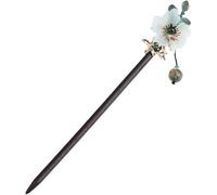 Bastoncini for capelli cinesi d'epoca Bastoncini for capelli in legno cinese Bacchette for capelli con fiori d'epoca Forcina for capelli Hanfu Pezzo for capelli fatto a mano retrò Accessori for capell