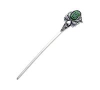 Bastoncini for capelli vintage Forcina di giada, bacchette cinesi for capelli in argento sterling S925, eleganti bastoncini for capelli decorati Emerald Love Series,