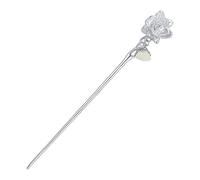 Bastoncini for capelli vintage Forcina di giada, bacchette for capelli cinesi in argento S925, bastoncini for capelli di loto intagliati decorati con nappa,