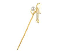 Bastoncini for capelli vintage Forcina for capelli, argento sterling S925 Bacchette cinesi for capelli, Bastoncini for capelli twist for uccelli migratori con nappa,(Color:Gold plated)