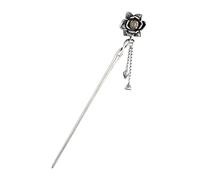 Bastoncini for capelli vintage Forcina retrò, bacchette cinesi for capelli in argento sterling S925, bastoncini for capelli decorati con semi di loto con nappa,