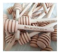 Bastoncini For Mestolo For Miele In Legno Personalizzati, Bomboniere Personalizzate, Decorazione For Baby Shower, Mini Server For Dispenser Di Miele In Vasetti, Bastoncini For Mestolo For Miele