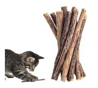 Bastoncini in Legno Matatabi per Gatti, 12 Pezzi, Giocattolo Naturale per Igiene Dentale e Rimozione del Tartaro, con Erba Gatta per la Pulizia dei Denti (Diametro 0.6-0.8 cm)
