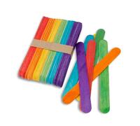 Bastoncini Legno,100PCS Abbassalingua Legno,Per Lavoretti,Stecchini,Bastoncini di legno multicolore Bastoncini per ghiaccioli colorati naturali per l'artigianato