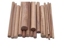 Bastoncini Legno Black Walnut Round Stick Solid Wood Thin Round Strip Handmade Diy Wood Household Multifunctional Wooden Stick(12x500mm 5pcs)