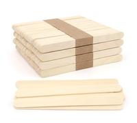 Bastoncini Legno per Lavoretti, Gelateria 200 Stecchi Naturali Sottili 114x10mm Abbassalingua Sterili, Spiedini, Ghiaccioli Craftwood