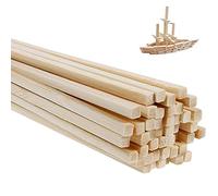 Bastoncini Legno Quadrati Whcctl, 50 Pezzi, Bambù Naturale, 4x4mm, Alta Qualità, per Progetti Fai-da-Te e Artigianato