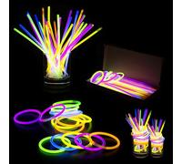 Bastoncini Luminosi di Alta qualità con connettori per Realizzare Braccialetti da Polso con Collana al Neon, Bastoncini Luminosi a Colori Misti, bomboniere, 15 Pezzi