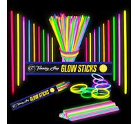 Bastoncini luminosi premium da 8 pollici con connettori: gadget per matrimoni di compleanno braccialetti con luci fluorescenti, collane al neon bomboniere, riempitivi per feste per bambini -15 pezzi