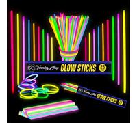Bastoncini luminosi premium da 8 pollici con connettori: gadget per matrimoni di compleanno braccialetti con luci fluorescenti, collane al neon bomboniere, riempitivi per feste per bambini -25 pezzi