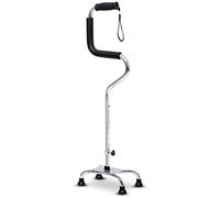 Bastoncini per adulti, Bastone da passeggio quad in alluminio con altezza a 8 livelli e regolabile sinistra a destra multicolore(Silver)