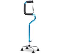 Bastoncini per adulti, Bastone da passeggio quad in alluminio con altezza a 8 livelli e regolabile sinistra a destra multicolore(Blue)