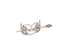 Bastoncini Per Capelli 1 forcina vichinga, for capelli con corona di a farfalla scavata in stile retrò(Silver mask)