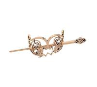 Bastoncini Per Capelli 1 forcina vichinga, for capelli con corona di a farfalla scavata in stile retrò(Bronze mask hairpin)