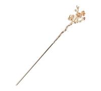 Bastoncini Per Capelli 1 pezzo di perline fiore forcina porta chignon bastoncini for capelli in metallo forcina copricapo da donna 17 cm Capelli Twist Perni(Golden)