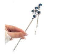 Bastoncini per Capelli 2 pezzi Forcina for capelli a onde blu Stile antico vento Nappe in zircone Bastoncino for capelli da donna Perla(Color 03)