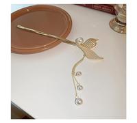 Bastoncini per Capelli Bastoncini for capelli alla moda, perle e cristalli, con frange a coda di pesce, bastoncini for capelli, accessori semplici for capelli, forcina femminile con una sola parola Fe