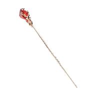 Bastoncini Per Capelli Bastoncino for capelli Donna Fiore in metallo Forchetta for capelli Bacchette Fiore Forcina Accessori for gioielli for capelli donna Capelli Twist Perni(Gold Red Foil)