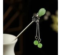 Bastoncini Per Capelli Bastoncino for capelli Donna Fiore in metallo Forchetta for capelli Bacchette Fiore Forcina Accessori for gioielli for capelli donna Capelli Twist Perni(Green tassel)