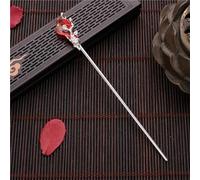 Bastoncini Per Capelli Bastoncino for capelli Donna Fiore in metallo Forchetta for capelli Bacchette Fiore Forcina Accessori for gioielli for capelli donna Capelli Twist Perni(Silver Red Foil)
