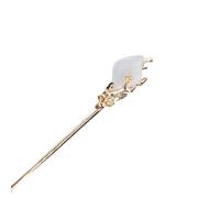 Bastoncini Per Capelli Bastoncino for capelli Donna Fiore in metallo Forchetta for capelli Bacchette Fiore Forcina Accessori for gioielli for capelli donna Capelli Twist Perni(Gold Cream)