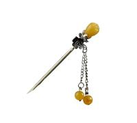 Bastoncini Per Capelli Bastoncino for capelli Donna Fiore in metallo Forchetta for capelli Bacchette Fiore Forcina Accessori for gioielli for capelli donna Capelli Twist Perni(Yellow Tassel)