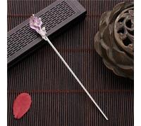 Bastoncini Per Capelli Bastoncino for capelli Donna Fiore in metallo Forchetta for capelli Bacchette Fiore Forcina Accessori for gioielli for capelli donna Capelli Twist Perni(Silver Purple Foil)