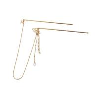Bastoncini per capelli in metallo con catena singola, bacchette per capelli vintage, forcine per chignon, accessori per capelli per donne e ragazze, 1 confezione (oro)