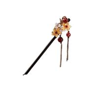 Bastoncini per capelli in stile cinese vintage, in legno, per donne e ragazze, con nappa, fermacapelli Hanfu, accessori per capelli (stile 20)