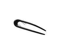 Bastoncini per capelli in tinta unita per donne e ragazze, fermagli minimalisti a forma di U, accessori alla moda (nero)